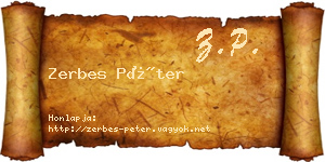 Zerbes Péter névjegykártya